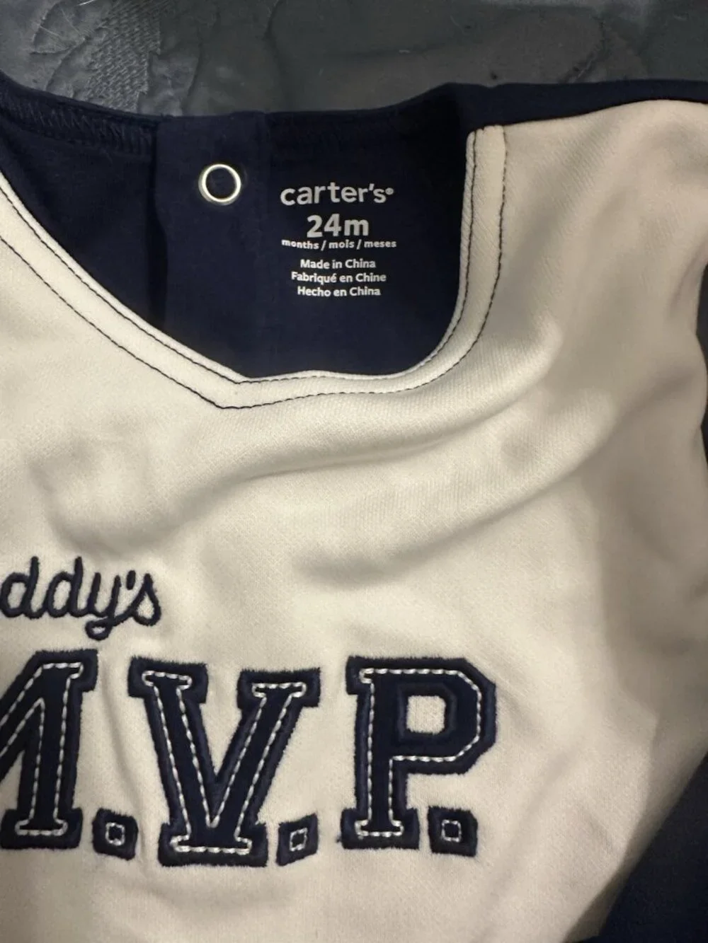Daddy’s M.V.P. 24 mo. Blue & White Cheerleading Dress w Matching Diaper Cover